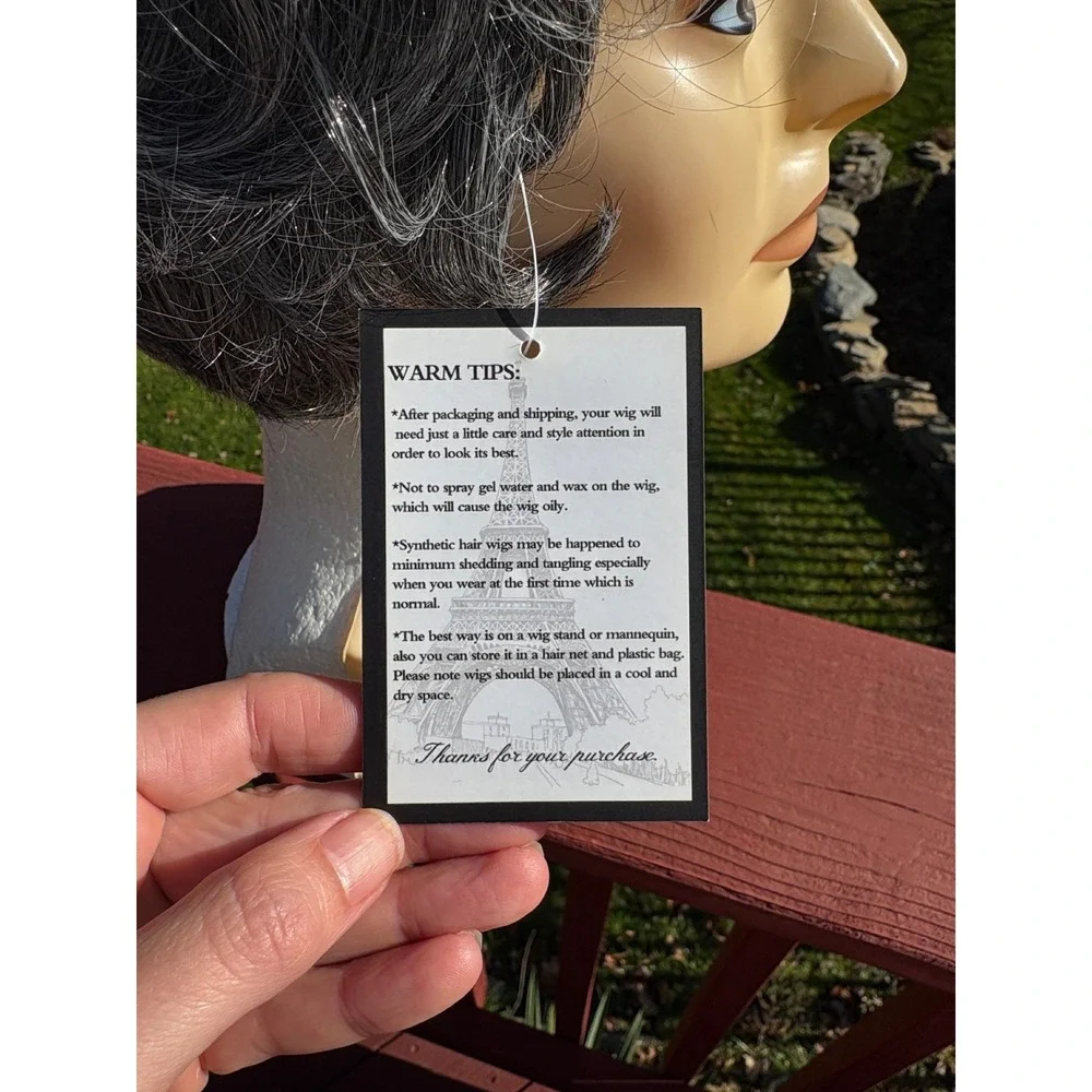 Smile Everyday Grey Curly Short Wig Hair Loss Costume Party Cosplay‎ Adult NWT